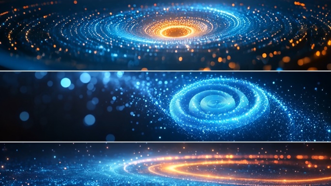 4k宽屏蓝色梦幻粒子旋涡