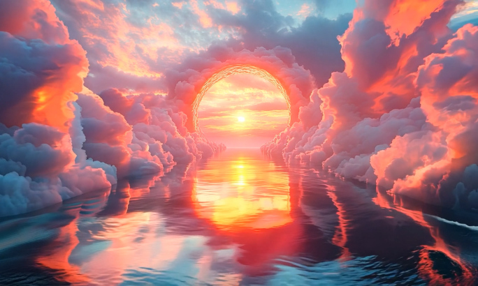 跨年vj音乐节蒸汽波世界，隧道，赛博朋克