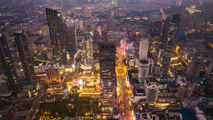 无锡梁溪区夜景航拍大景