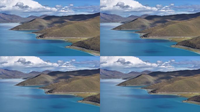 西藏山南羊卓雍措航拍