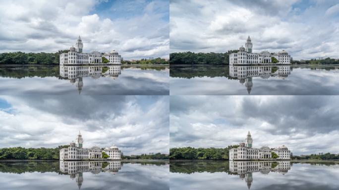广州流花湖白宫蓝天白云