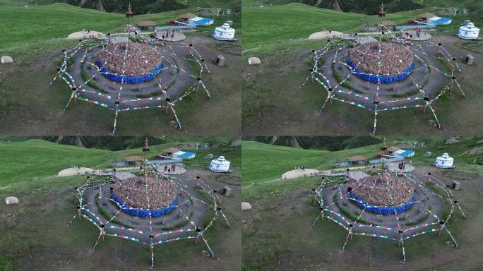 航拍，黄花沟草原敖包