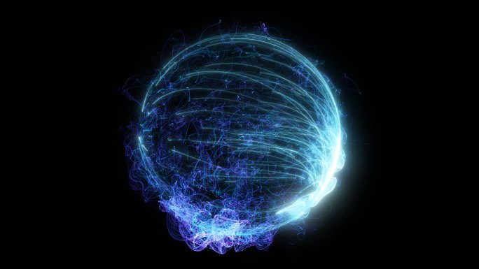 原创粒子科技光球磁场粒子圆形球体能量球