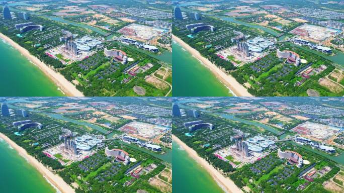 海南三亚海棠湾国家海岸线上的酒店建筑群