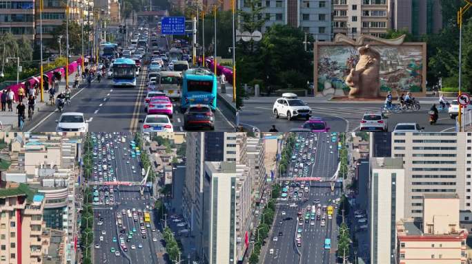 甘肃省兰州市区城市中心道路景观
