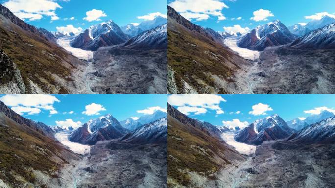 新疆天山山脉雪山冰川壮丽的风景
