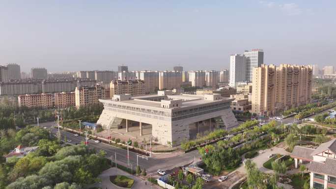库车市地标建筑航拍