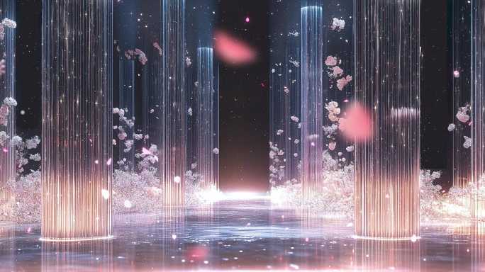 【6K】宽屏 梦幻婚礼粒子花海 节目背景