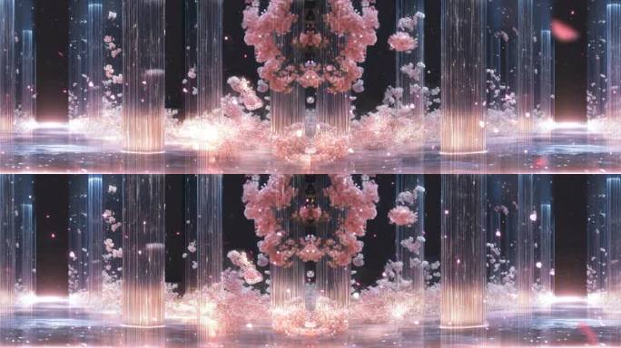 【6K】宽屏 梦幻婚礼粒子花海 节目背景
