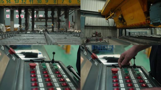 建筑施工一名工人正在操作混凝土机器