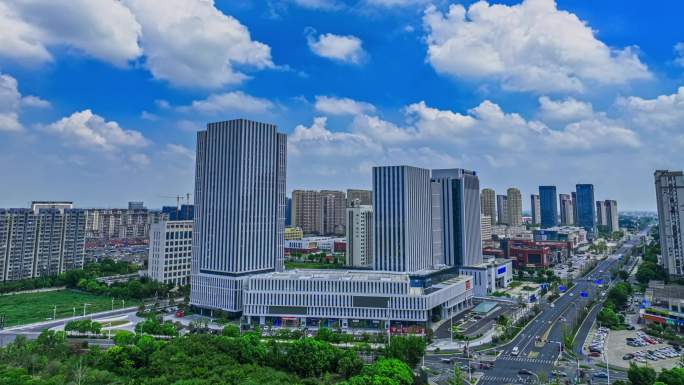 仪征 东区 新地标 城市延时 蓝天 白云