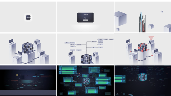 极简科技简洁芯片魔方数据MG动画片头视频