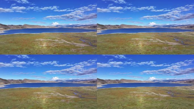 西藏羊湖环线航拍