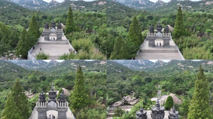 崂山区风景区华严寺景区航拍