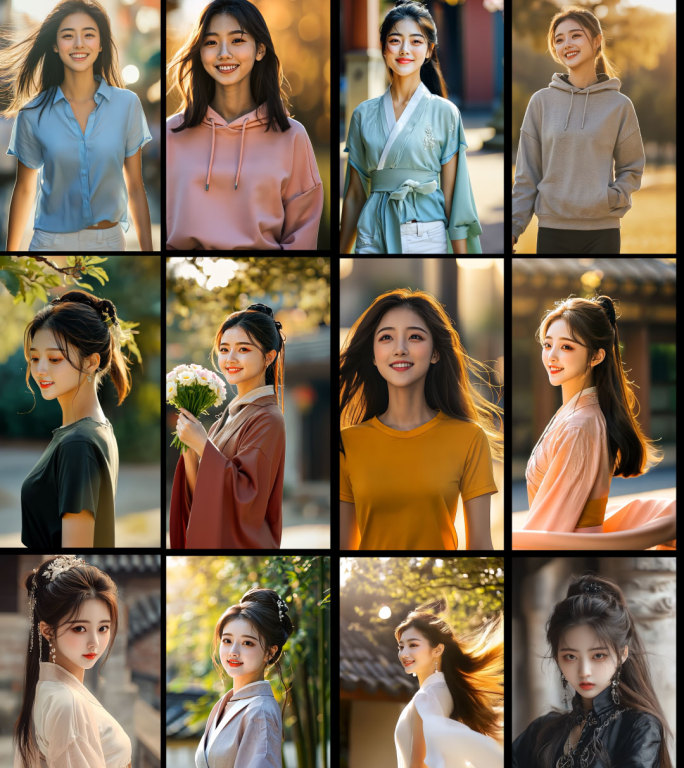 4K高帧率竖版汉服变装素材合集