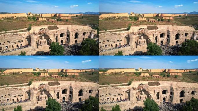 山西大同云冈石窟人流量 世界文化遗产