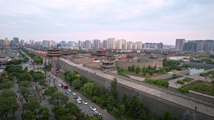 山西大同古城 古城墙 古城新貌