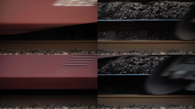 火车轮子速度感过渡转场空镜