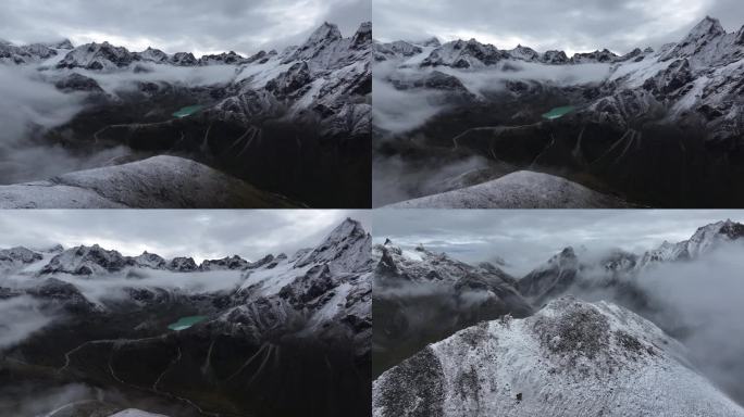 西藏山南市洛扎县贡嘎措民久马曲航拍