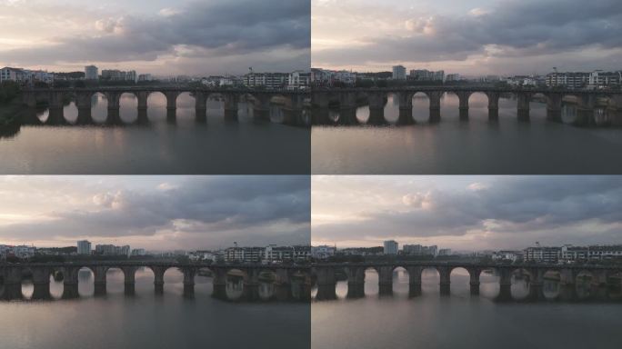 航拍安徽-徽州古城-大桥