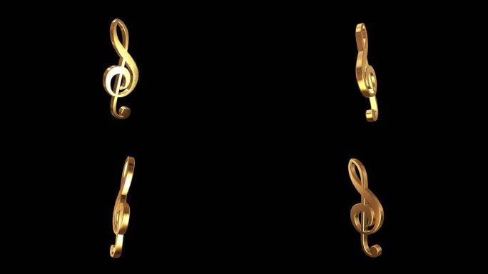 带通道金色音符金属音乐符号