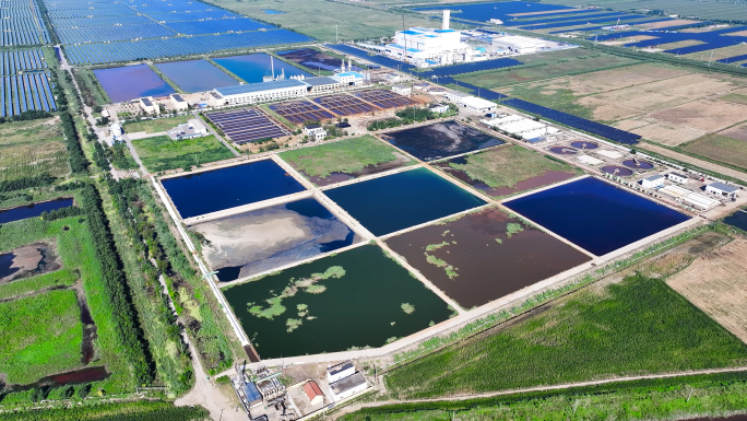 污水处理厂绿色环保过滤污水工厂光伏板