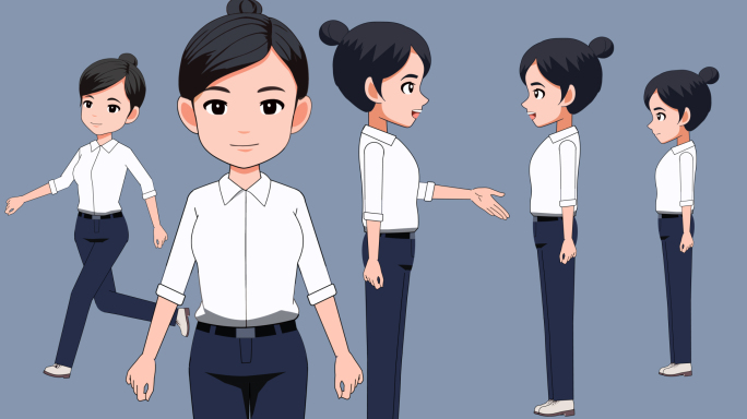 年轻职业人物 AE模板