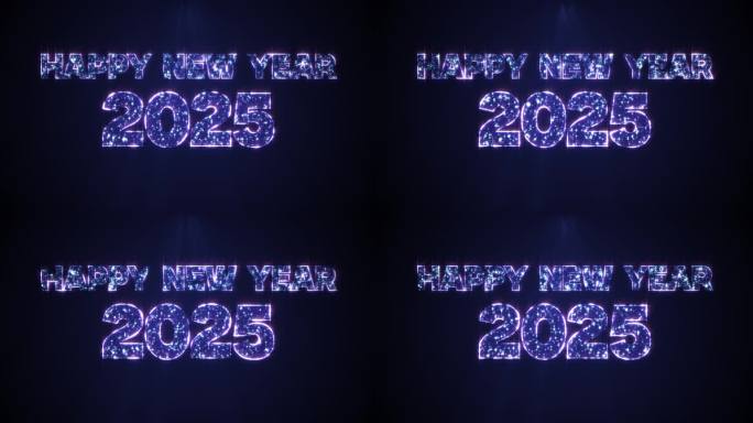 新年快乐2025贺卡与复制空间为您的标志或文字在蓝色