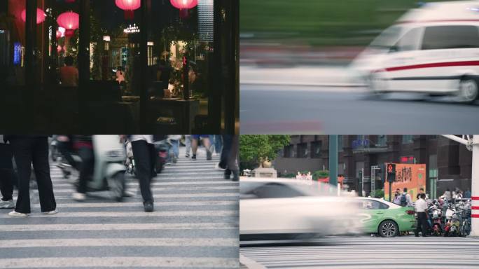 城市人群生活节奏掠影 慢门 王家卫 车流