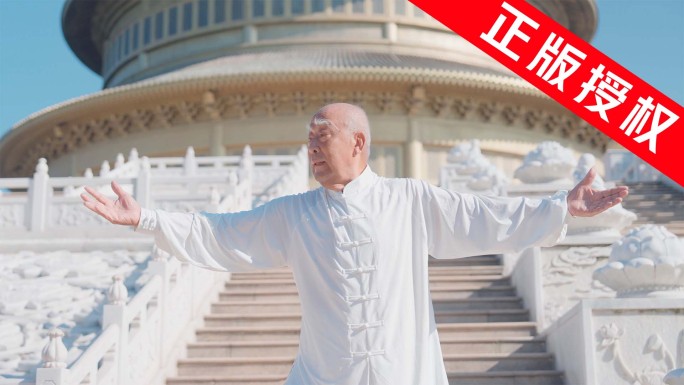 老师傅打拳 强身健体 长枪武术