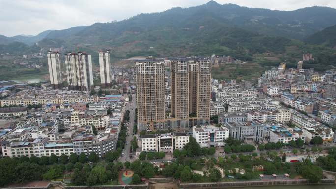 航拍富宁风尚国际小区