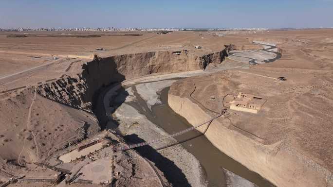 甘肃嘉峪关长城第一墩景区讨赖河峡谷航拍