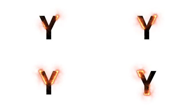 字母Y和alpha通道着火了，字母表着火了