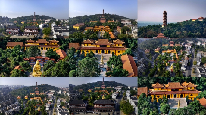 航拍岳阳圣安寺 万佛塔 圣安寺 佛缘宝地