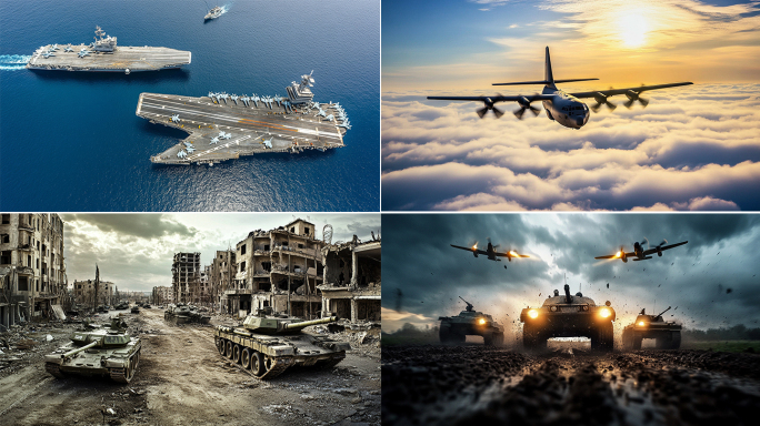 【战争镜头合集】现代战争坦克飞机火炮士兵