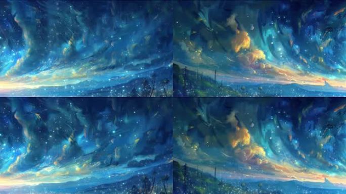 【7K】彩色奇幻云梦幻梵高星空梦幻星空2
