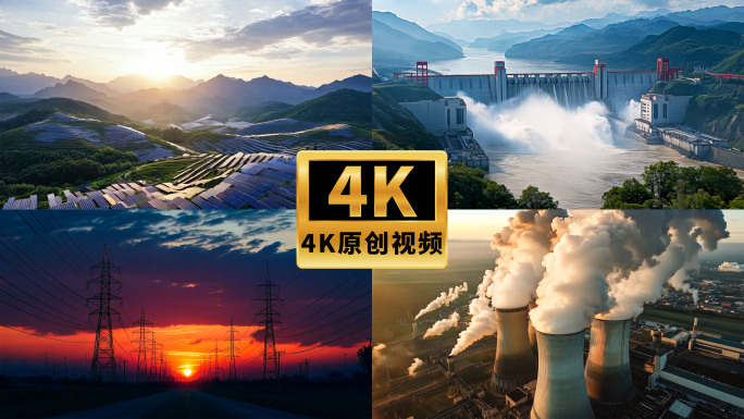 能源发电 光伏太阳能 水电站 火电站