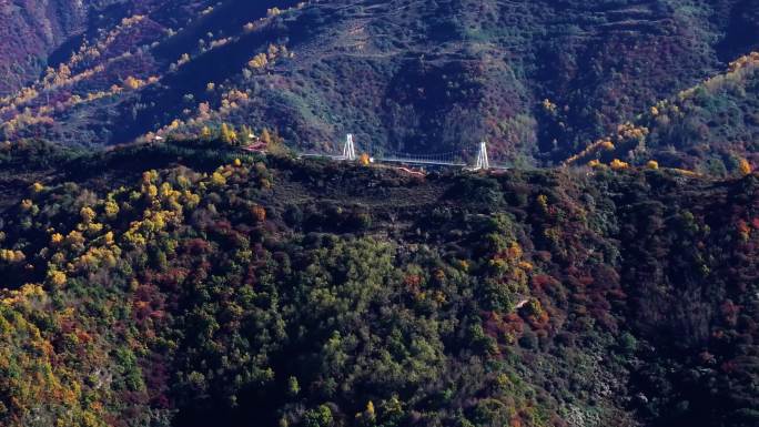 4K云顶山玻璃桥远景航拍