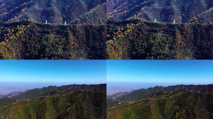 4K云顶山玻璃桥远景航拍