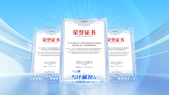 简洁明亮证书ae模板