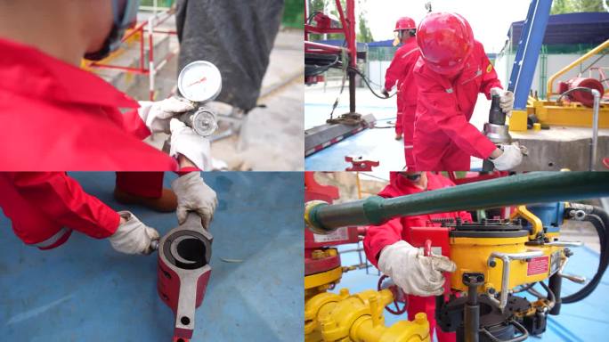 石油工人作业片段
