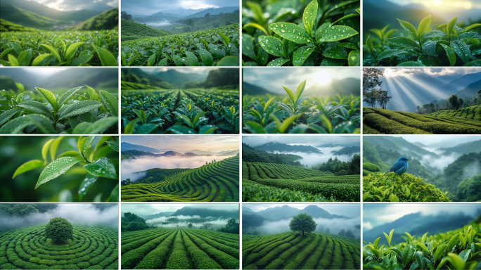 茶田茶园茶叶摘茶种茶茶文化