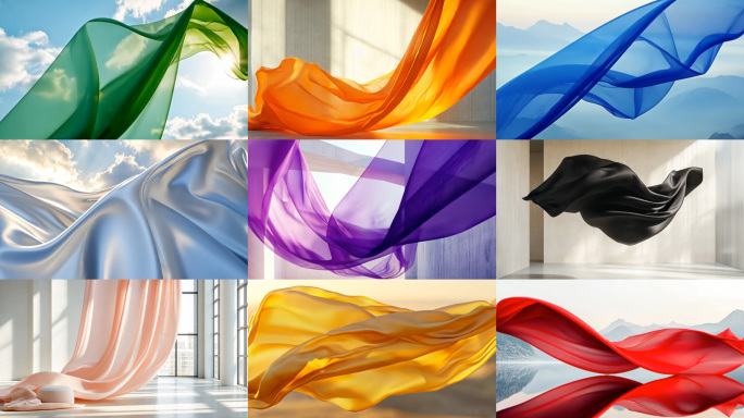 丝绸布料飘动 柔软灵动布艺