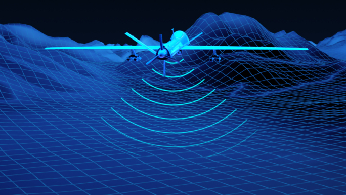 无人机穿越山谷地形