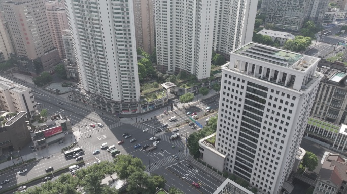 4K-Log-航拍上海漕溪北路、南丹路