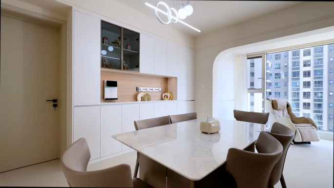 4K现代简约空镜餐厨空间装修实景样板间
