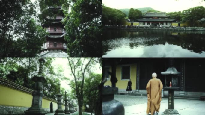 宁波 阿育王寺 寺庙中式古建筑宁波风景区
