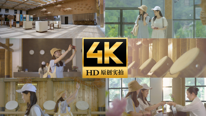 漂亮女孩闺蜜美女入住酒店快乐假期度假