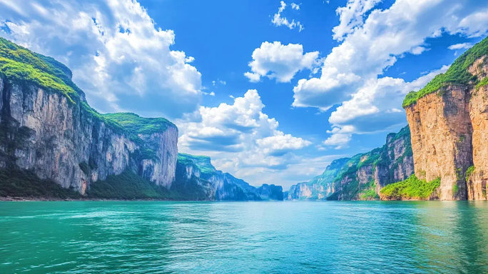 长江大河三峡美景风光航拍日出延时沿岸河流