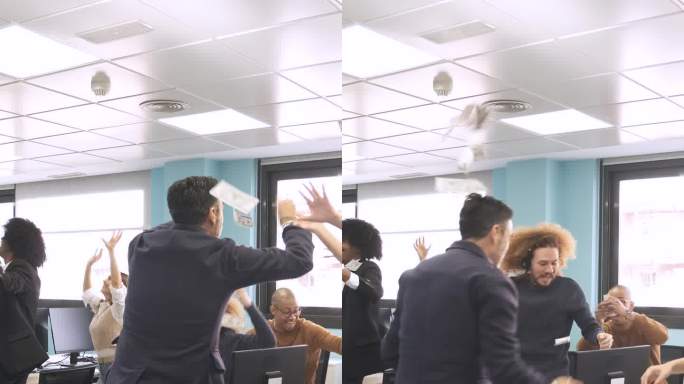 男老板给员工撒钱